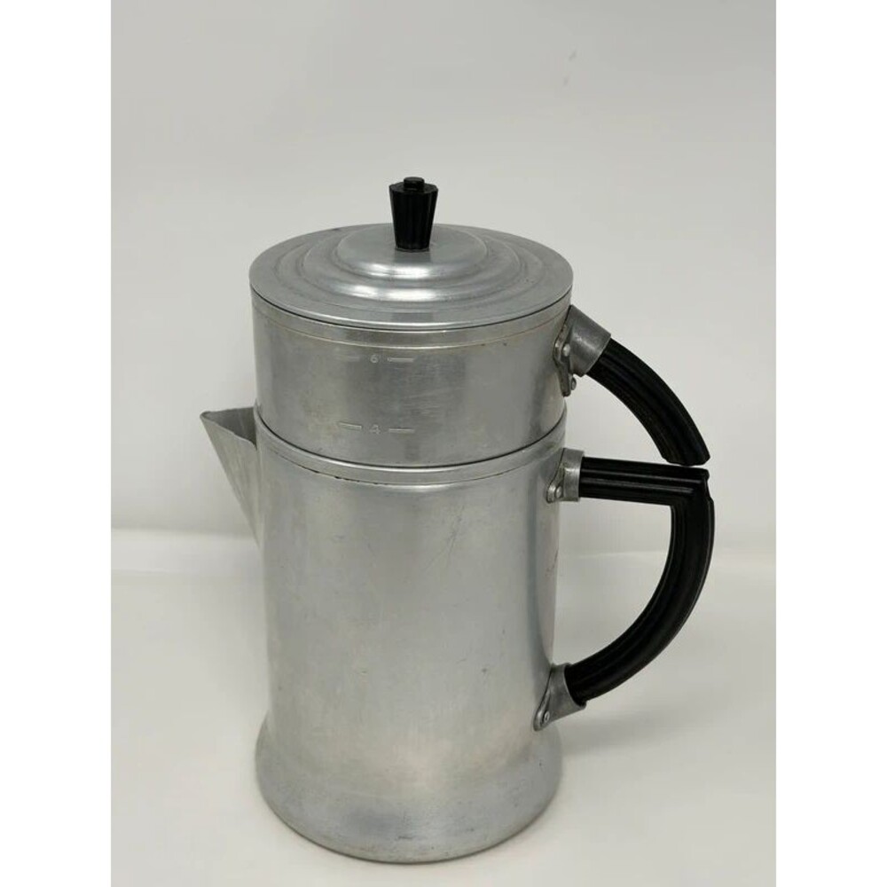 Vintage Wear Ever 956 Aluminum Stovetop Dripolator Coffee Maker 2-6 Cup USA